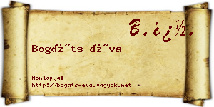 Bogáts Éva névjegykártya